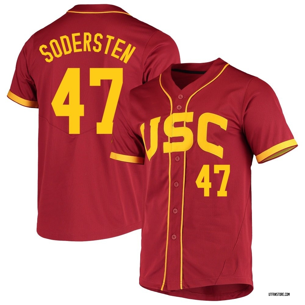 Men's Blake Sodersten USC Trojans Replica Cardinal Vapor Untouchable Full-Button Baseball Jersey