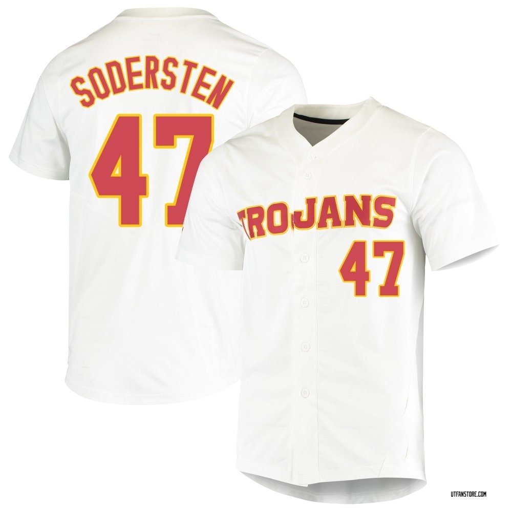 Men's Blake Sodersten USC Trojans Replica Vapor Untouchable Full-Button Baseball Jersey - White
