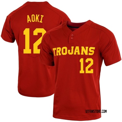 Men's Caden Aoki USC Trojans Replica Cardinal Vapor Two-Button Baseball Jersey