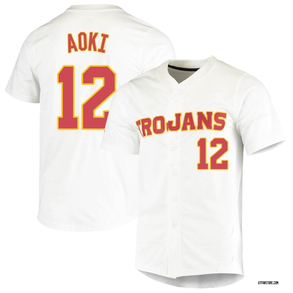 Men's Caden Aoki USC Trojans Replica Vapor Untouchable Full-Button Baseball Jersey - White