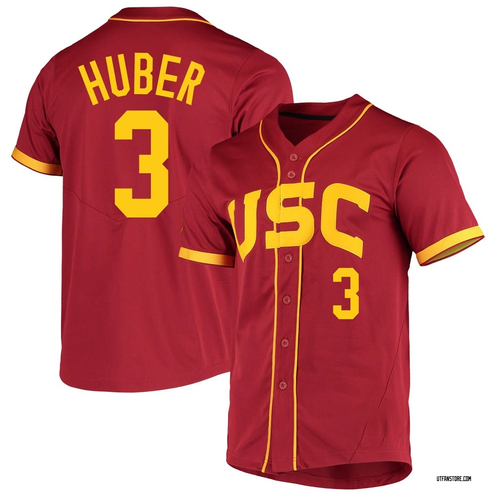 Men's Caiden Huber USC Trojans Replica Cardinal Vapor Untouchable Full-Button Baseball Jersey