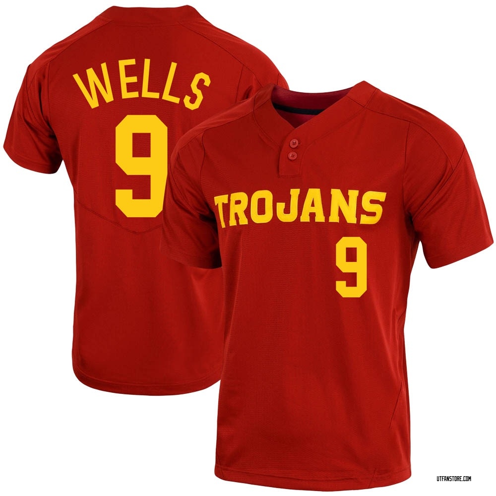 Men's Carson Wells USC Trojans Replica Cardinal Vapor Two-Button Baseball Jersey