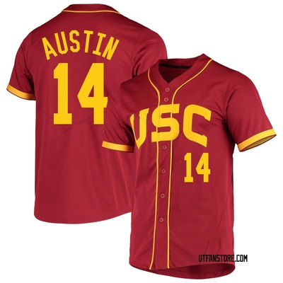 Men's Channing Austin USC Trojans Replica Cardinal Vapor Untouchable Full-Button Baseball Jersey