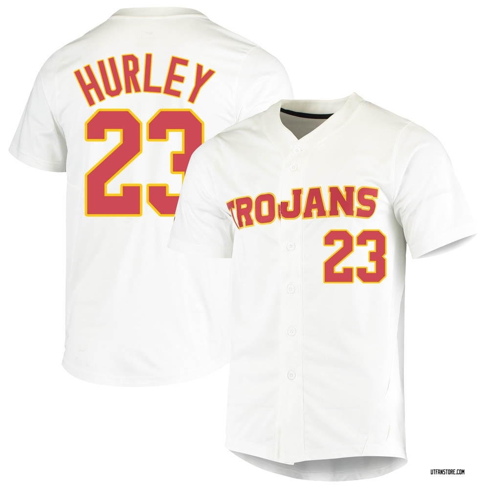 Men's Charlie Hurley USC Trojans Replica Vapor Untouchable Full-Button Baseball Jersey - White