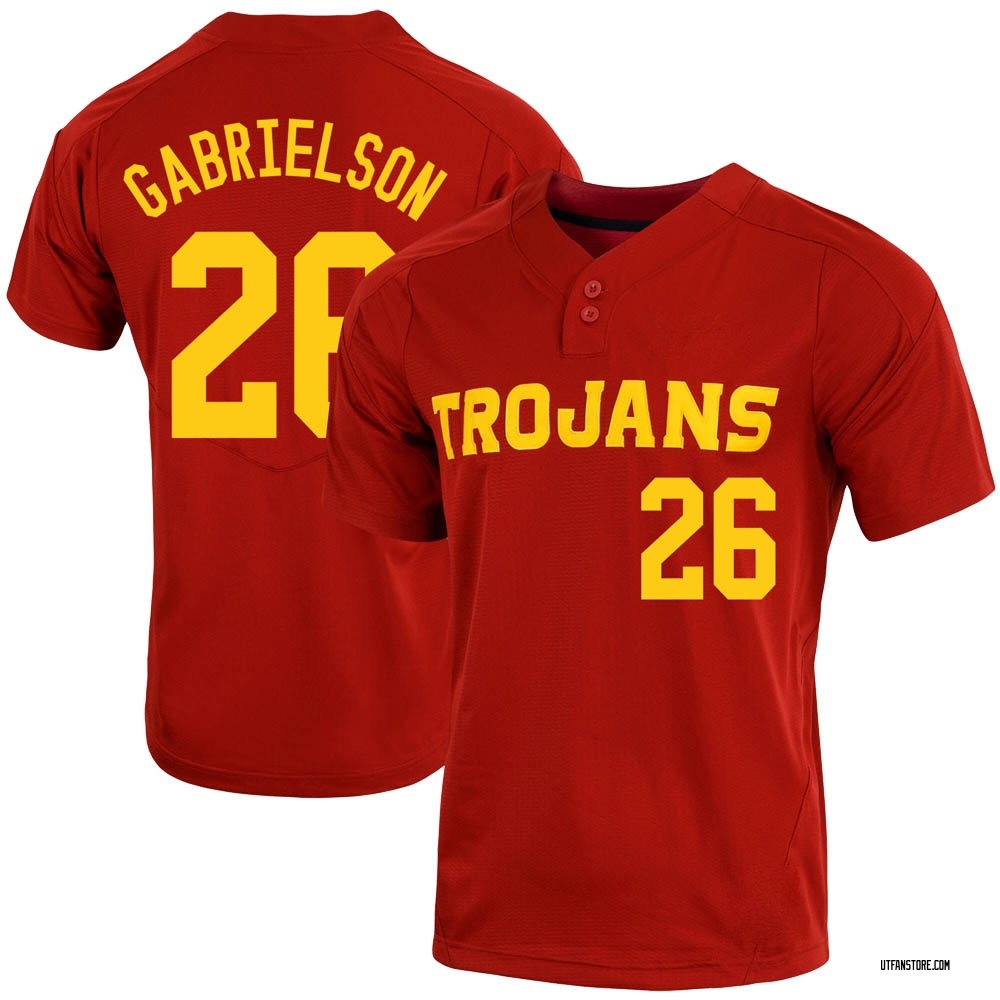 Men's Cole Gabrielson USC Trojans Replica Cardinal Vapor Two-Button Baseball Jersey
