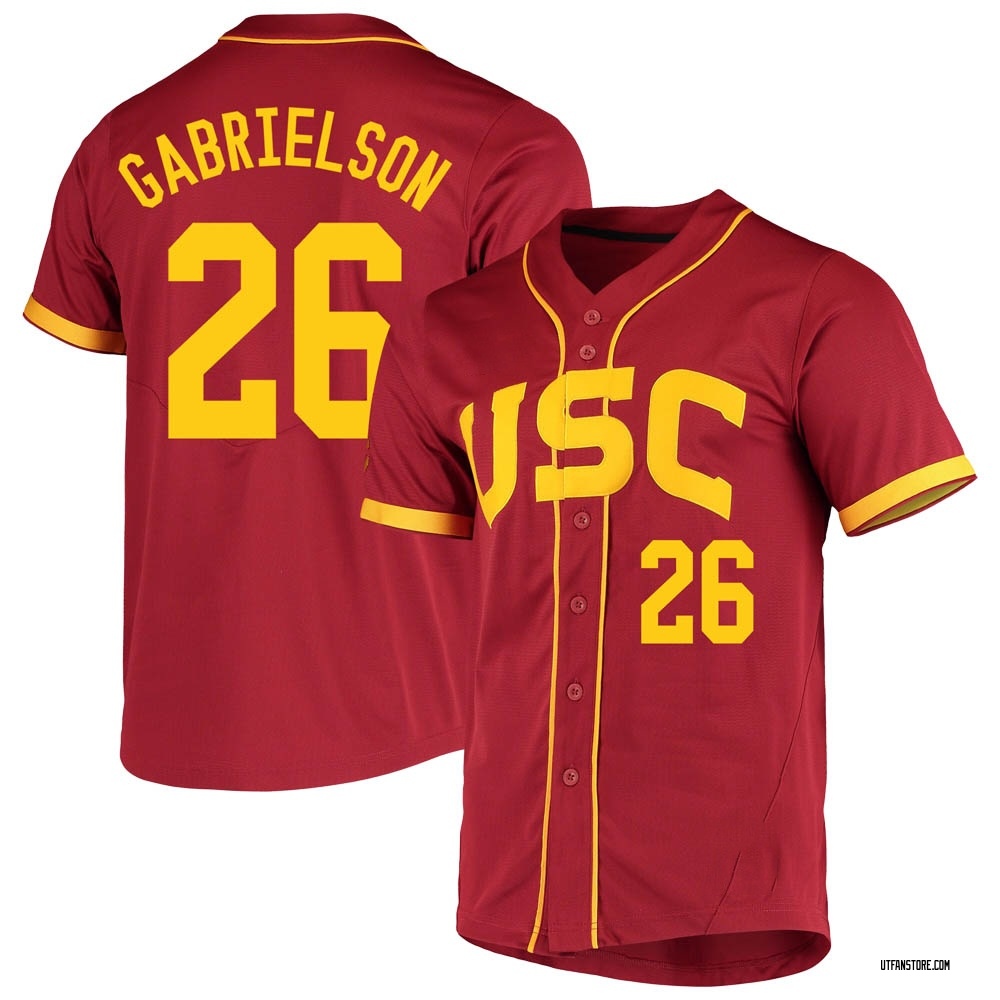 Men's Cole Gabrielson USC Trojans Replica Cardinal Vapor Untouchable Full-Button Baseball Jersey