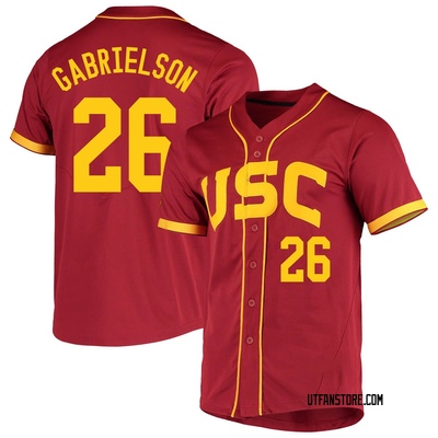 Men's Cole Gabrielson USC Trojans Replica Cardinal Vapor Untouchable Full-Button Baseball Jersey