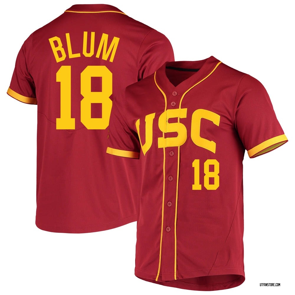 Men s Josh Blum USC Trojans Replica Cardinal Vapor Untouchable Full Button Baseball Jersey