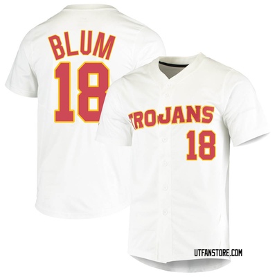 Men's Josh Blum USC Trojans Replica Vapor Untouchable Full-Button Baseball Jersey - White