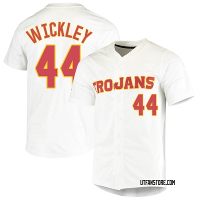 Men's Malikai Wickley USC Trojans Replica Vapor Untouchable Full-Button Baseball Jersey - White