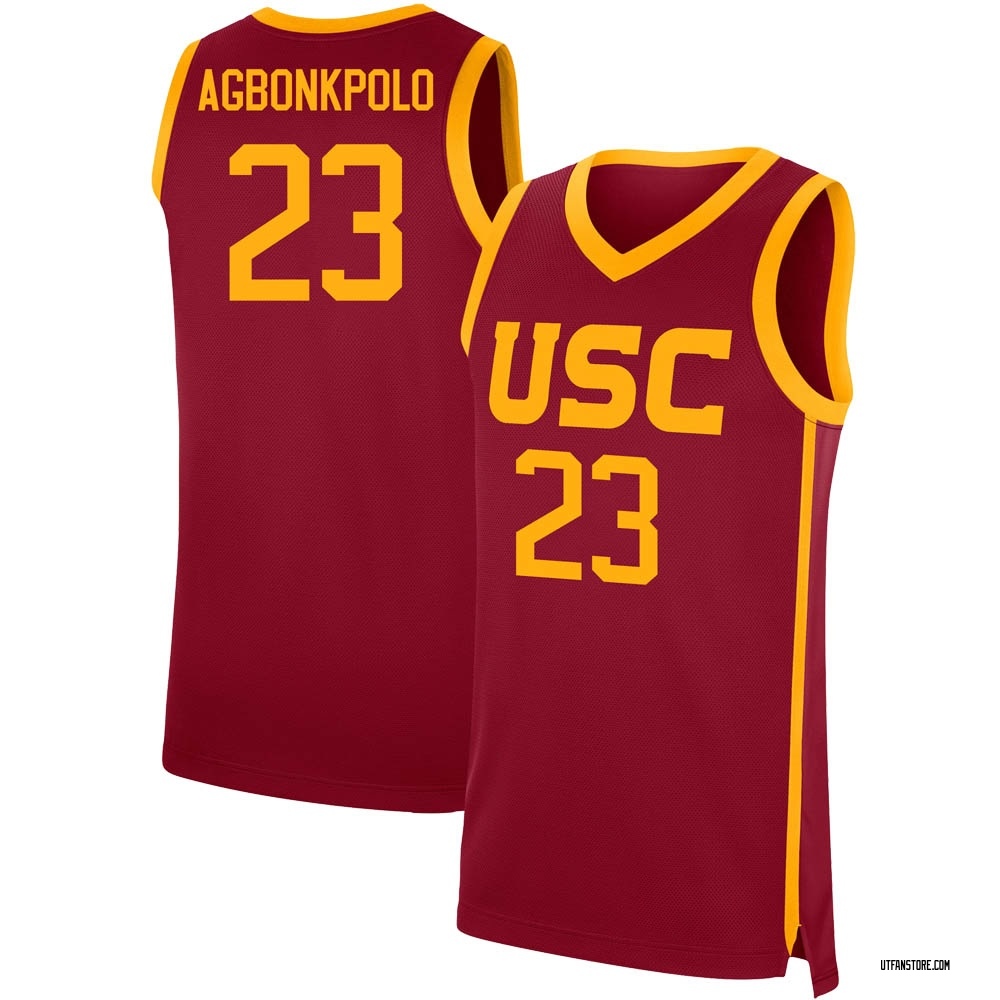Men's Max Agbonkpolo USC Trojans Replica Cardinal Performance Basketball Jersey