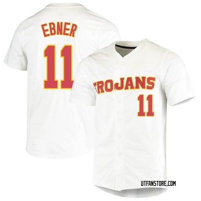 Men's Michael Ebner USC Trojans Replica Vapor Untouchable Full-Button Baseball Jersey - White