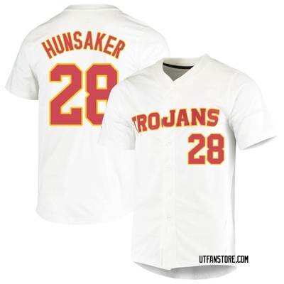 Men's Riley Hunsaker USC Trojans Replica Vapor Untouchable Full-Button Baseball Jersey - White
