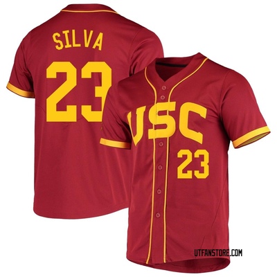 Men's Ty Silva USC Trojans Replica Cardinal Vapor Untouchable Full-Button Baseball Jersey