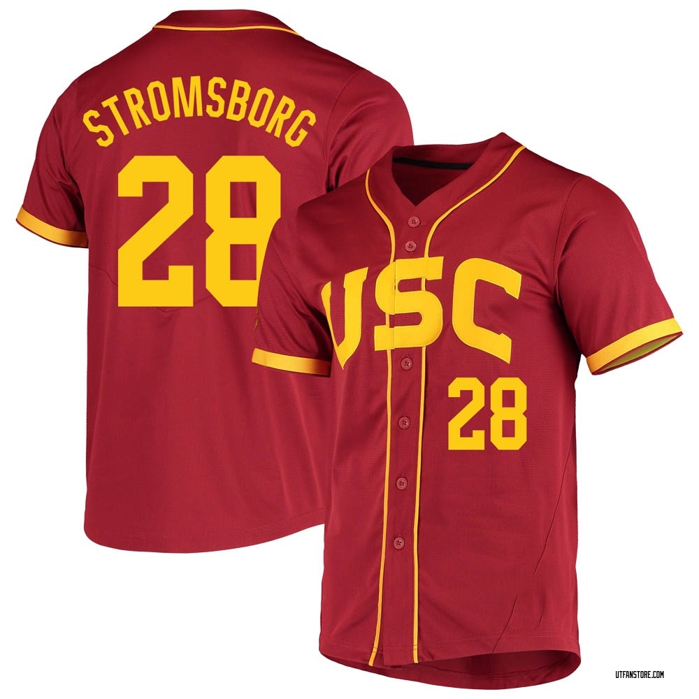 Men's Tyler Stromsborg USC Trojans Replica Cardinal Vapor Untouchable Full-Button Baseball Jersey