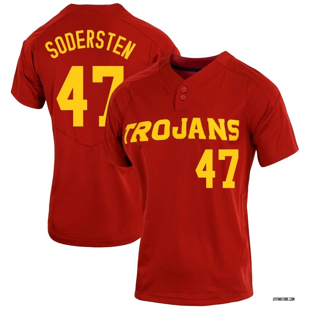 Women's Blake Sodersten USC Trojans Replica Cardinal Vapor Two-Button Baseball Jersey