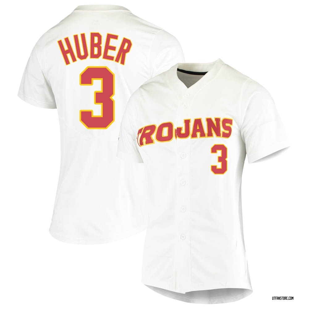 Women's Caiden Huber USC Trojans Replica Vapor Untouchable Full-Button Baseball Jersey - White