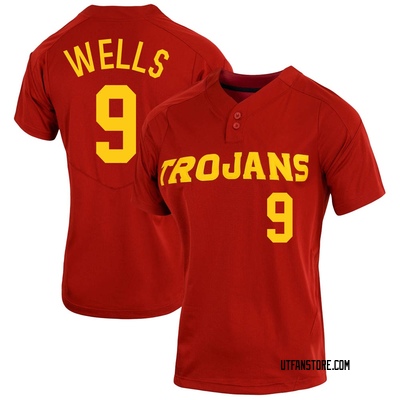 Women's Carson Wells USC Trojans Replica Cardinal Vapor Two-Button Baseball Jersey