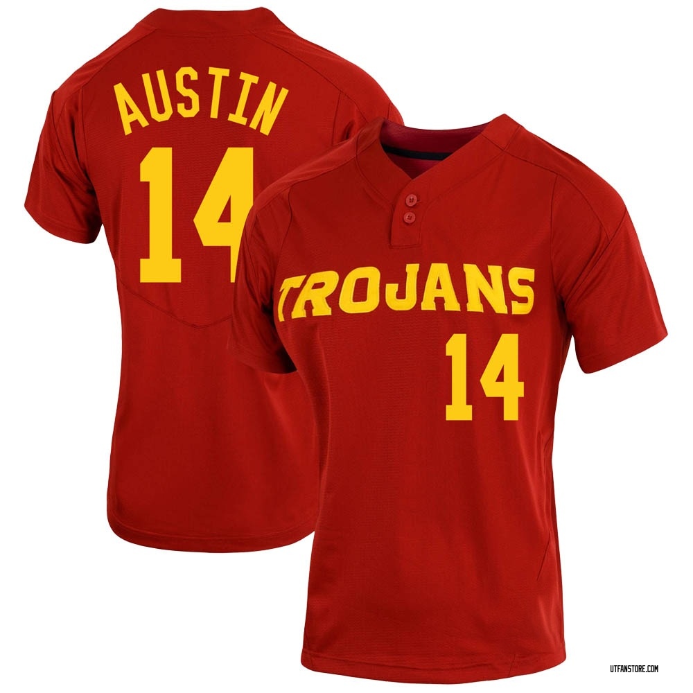 Women's Channing Austin USC Trojans Replica Cardinal Vapor Two-Button Baseball Jersey