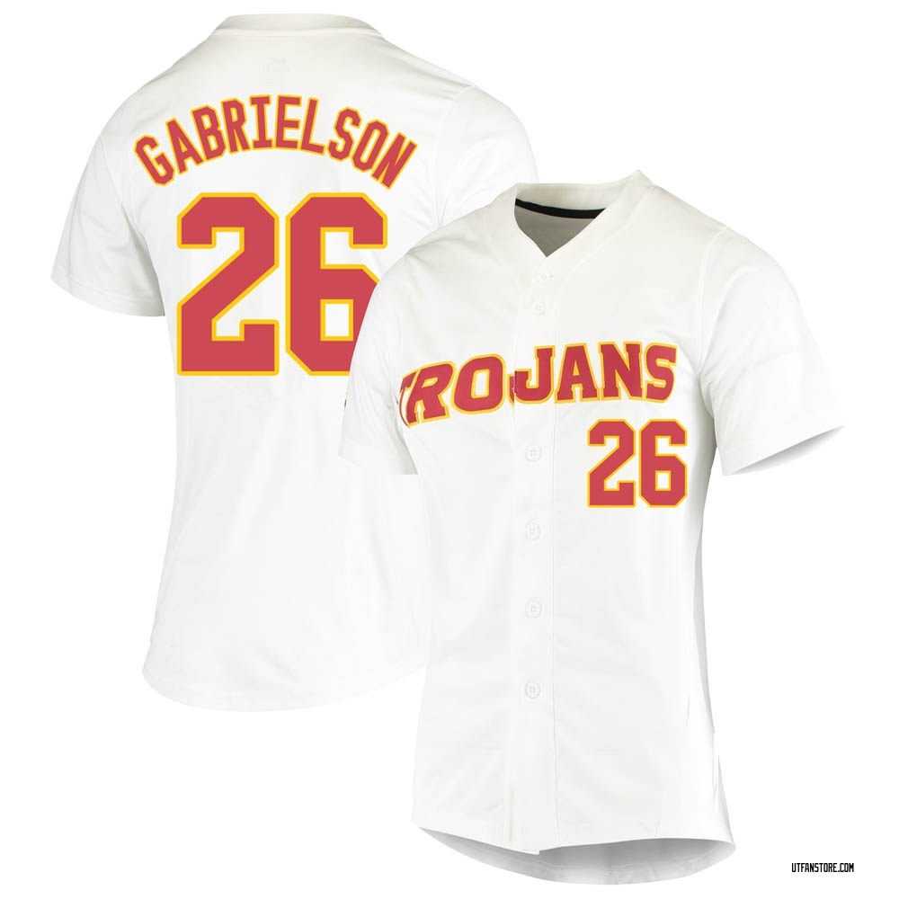Women's Cole Gabrielson USC Trojans Replica Vapor Untouchable Full-Button Baseball Jersey - White