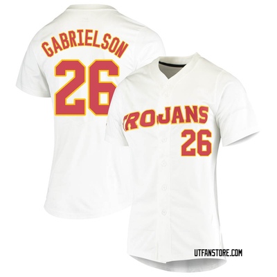Women's Cole Gabrielson USC Trojans Replica Vapor Untouchable Full-Button Baseball Jersey - White