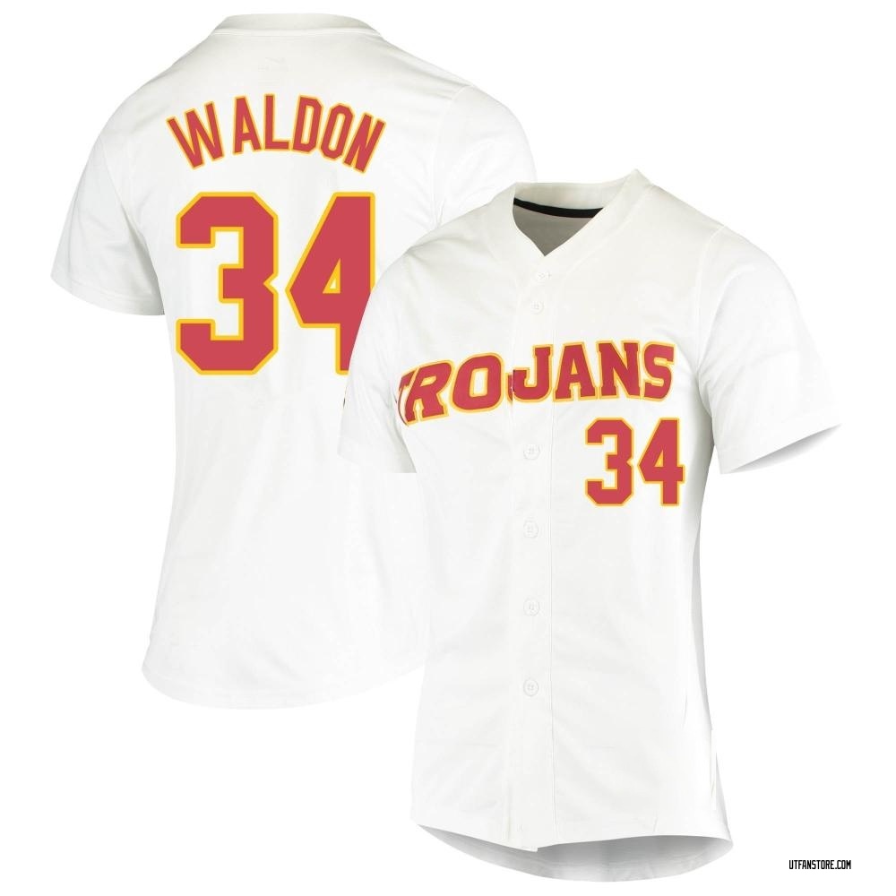 Women's JT Waldon USC Trojans Replica Vapor Untouchable Full-Button Baseball Jersey - White