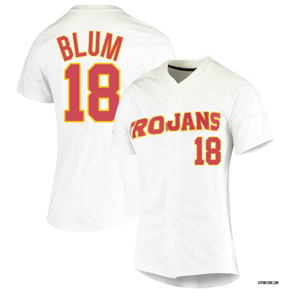 Women's Josh Blum USC Trojans Replica Vapor Untouchable Full-Button Baseball Jersey - White