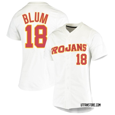 Women's Josh Blum USC Trojans Replica Vapor Untouchable Full-Button Baseball Jersey - White