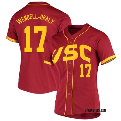 Women's Owen Wendell-Braly USC Trojans Replica Cardinal Vapor Untouchable Full-Button Baseball Jersey