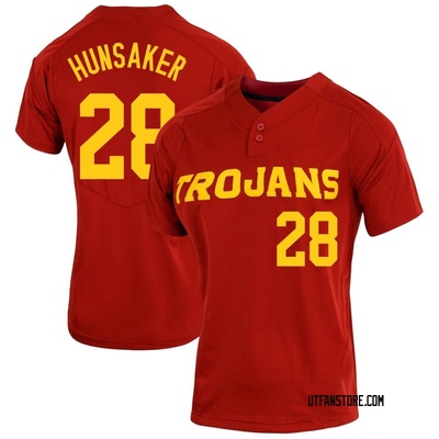 Women's Riley Hunsaker USC Trojans Replica Cardinal Vapor Two-Button Baseball Jersey