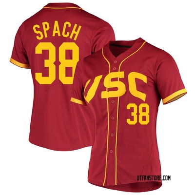 Women's Toby Spach USC Trojans Replica Cardinal Vapor Untouchable Full-Button Baseball Jersey
