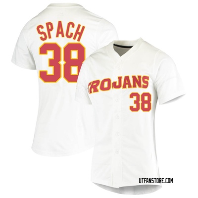 Women's Toby Spach USC Trojans Replica Vapor Untouchable Full-Button Baseball Jersey - White