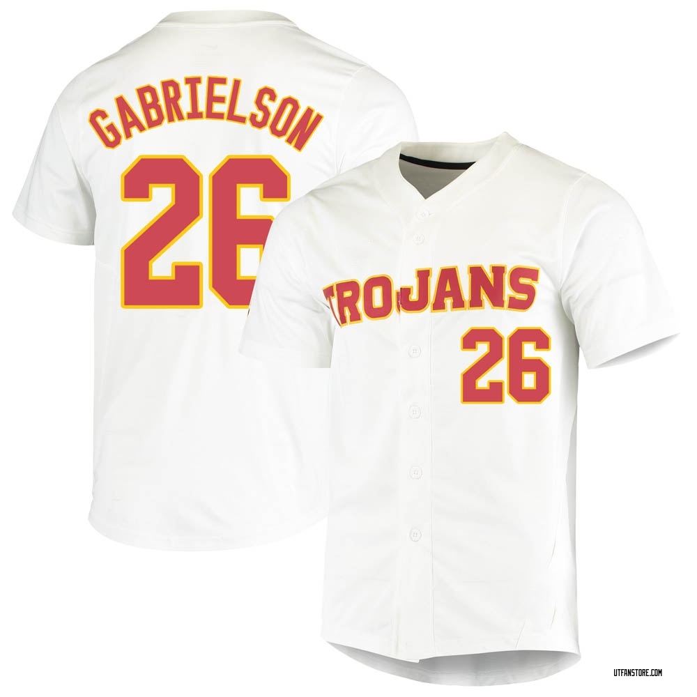 Youth Cole Gabrielson USC Trojans Replica Vapor Untouchable Full-Button Baseball Jersey - White