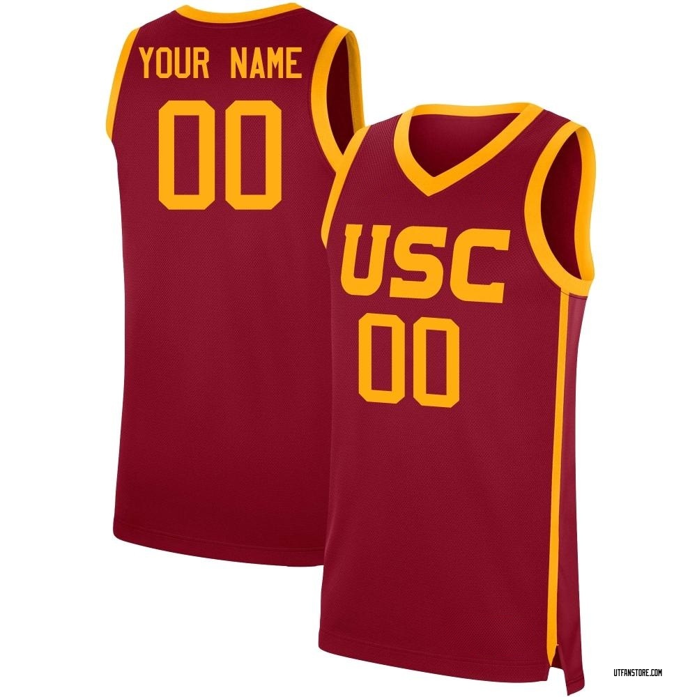 Youth Custom USC Trojans Replica Cardinal Performance Basketball Jersey