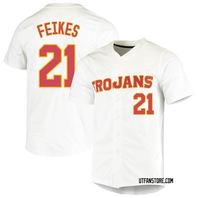 Youth Jared Feikes USC Trojans Replica Vapor Untouchable Full-Button Baseball Jersey - White