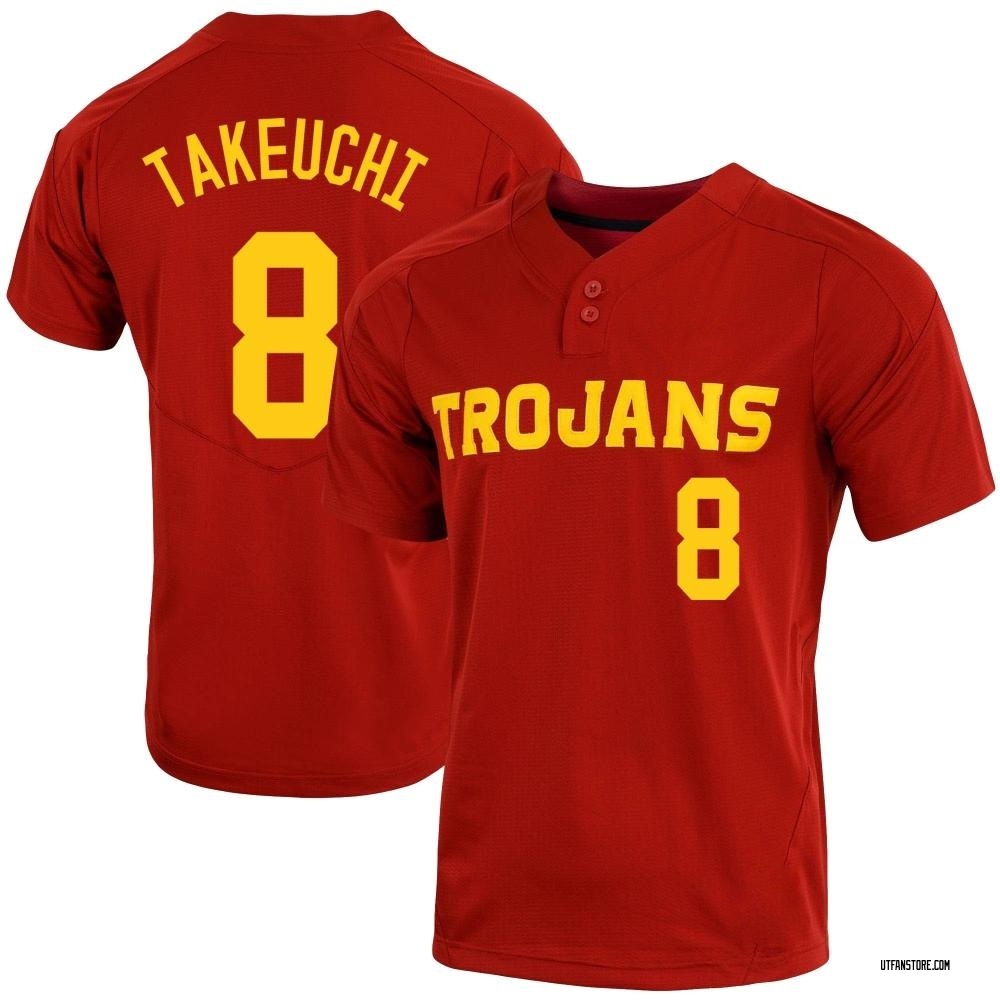 Youth Kevin Takeuchi USC Trojans Replica Cardinal Vapor Two-Button Baseball Jersey
