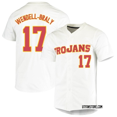 Youth Owen Wendell-Braly USC Trojans Replica Vapor Untouchable Full-Button Baseball Jersey - White