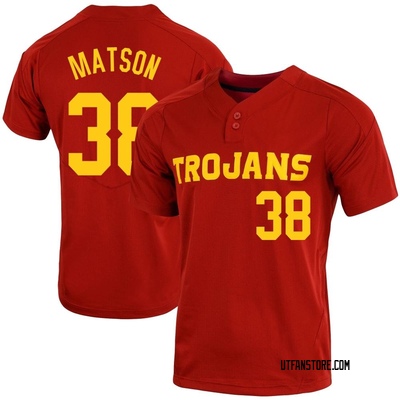 Youth Sax Matson USC Trojans Replica Cardinal Vapor Two-Button Baseball Jersey