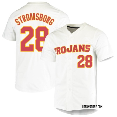 Youth Tyler Stromsborg USC Trojans Replica Vapor Untouchable Full-Button Baseball Jersey - White